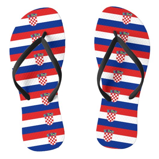 Tongs Sangles minces adultes avec drapeau de Croatie (Semelle)