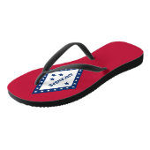 Tongs Sangles minces adultes avec drapeau de l'Arkansas, (Incliné)