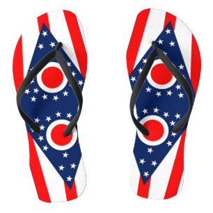 Tongs Sangles minces adultes avec Drapeau de l'Ohio, Éta