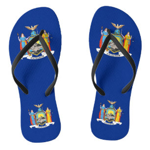 Tongs Sangles minces adultes avec Drapeau de New York, É