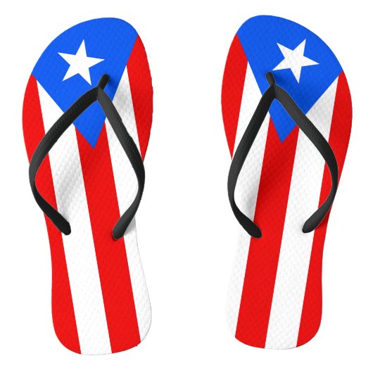 Tongs Sangles minces adultes avec Drapeau de Porto Rico, (Semelle)