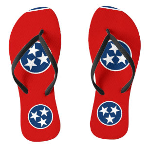 Tongs Sangles minces adultes avec drapeau du Tennessee, 