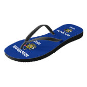 Tongs Sangles minces adultes avec drapeau du Wisconsin,  (Incliné)