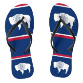 Tongs Sangles minces adultes avec Drapeau du Wyoming (Semelle)