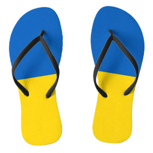Tongs Sangles minces adultes avec drapeau d'Ukraine