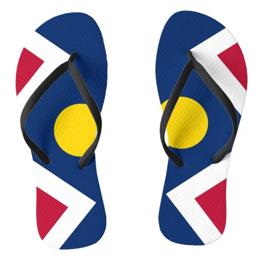Tongs Sangles minces pour adultes avec Drapeau de Denver (Semelle)