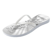 Tongs Satin blanc & Argent Design Ornat | Mariée (Incliné)