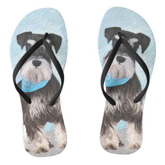 Tongs Schnauzer (Miniature) Peinture - Chien original mi (Semelle)
