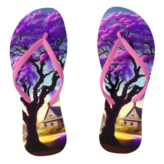 Tongs **"Sérénité Rustique : L'étreinte du jacaranda pou (Semelle)