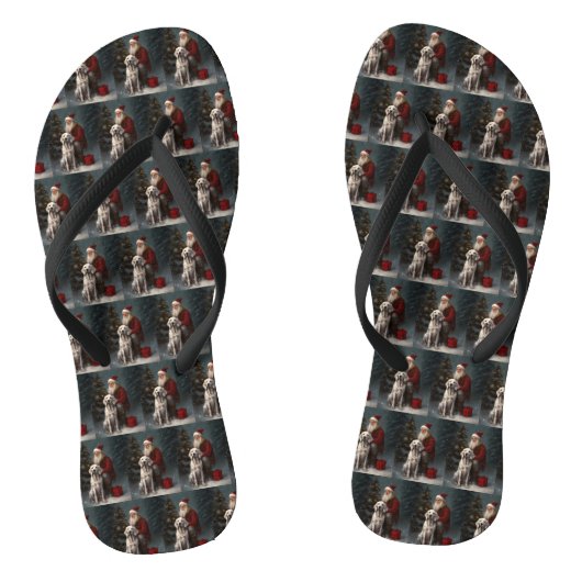 Tongs Setter anglais avec Noël Festif du Père Noël (Semelle)