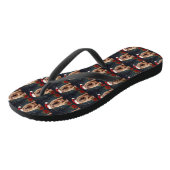 Tongs Shar Pei Chien dans Noël de neige (Incliné)