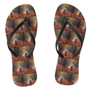 Tongs Shar Pei dans les feuilles d'automne tombent inspi