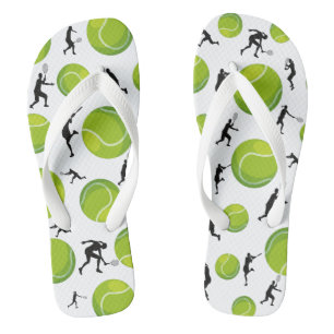 Tongs Silhouette de joueur de tennis motif balle de tenn