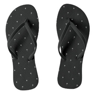 Tongs Silhouettes blanches de cocotiers et d'aliens