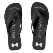 Tongs Simple Fun Best Man Name & Bow Cravate Mariage (Semelle)