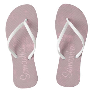 Tongs Simple rose Grey Mallow Abstrait Votre nom