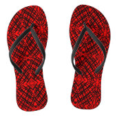 Tongs Simple Scribble | Carreaux miroir | Rouge | (Semelle)