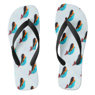Tongs sirènes de brune de natation