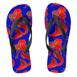 Tongs sirènes rouges bleues