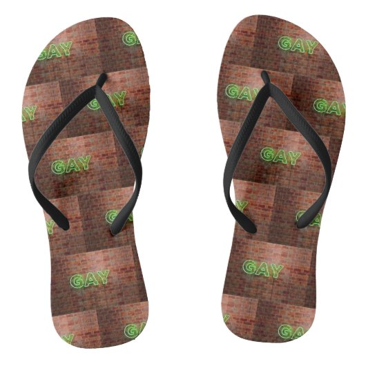 Tongs SlipperyJoe illuminé néon gay signe lumineux vif (Semelle)