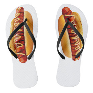 Tongs SlipperyJoe's hot dog ambiance estivale BBQ niché 