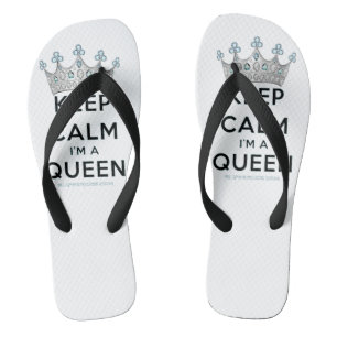 Tongs SlipperyJoe's Keep Calm Queen couronne joyaux a