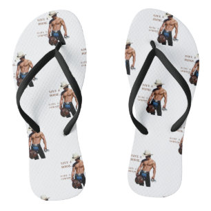 Tongs SlipperyJoe's save horse ride paille cowboy casque