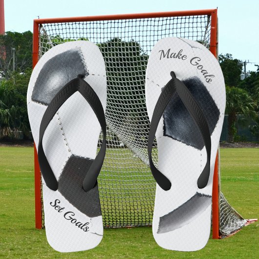 Tongs Soccer noir et blanc