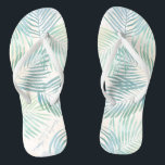 Tongs Soirée nuptiale de mariage de Sable et Palms Beach<br><div class="desc">Branches de palmiers d'aquarelle et un lavabo sablonneux aux accents bleus de la plage. Un design moderne, élégant et aéré. Super équipement pour votre fête de mariée. Ils peuvent se déchausser et danser la nuit. Les mettre dans le joli sac fourre-tout de la collection. Ils les utiliseront encore et encore....</div>