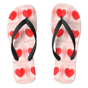 Tongs Sois mon Valentin note de cœur rouge