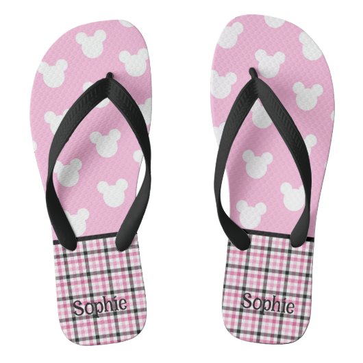 Tongs Souris rose et blanc (Semelle)