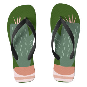 Tongs Spikes Cactus Plante Rose vert