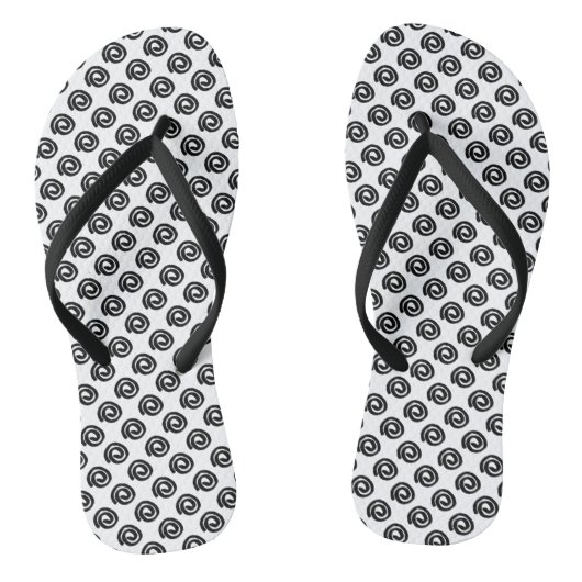 Tongs Spirales noires sur blanc (Semelle)