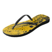 Tongs splash peinture noir et jaune (Incliné)