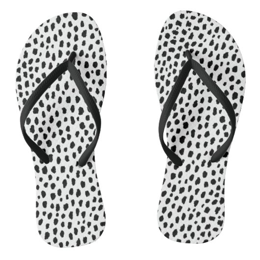 Tongs Spots dalmatiens (noir/blanc) (Semelle)