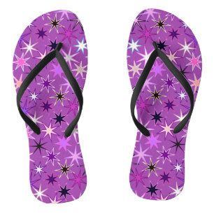 Tongs Starburst moderne imprimer, violet violet et orchi