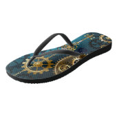 Tongs Steampunk Arrière - plan turquoise avec Gears (Incliné)