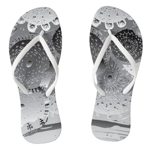 Tongs Steampunk blk&whit Mandalas Flip Flops (Semelle)