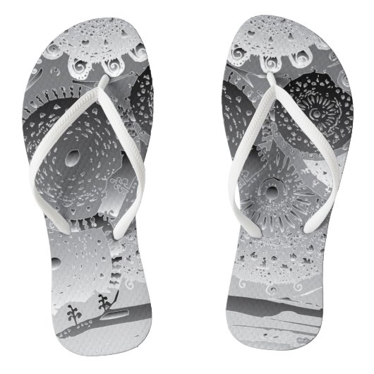 Tongs Steampunk blk&wht Mandalas (Semelle)