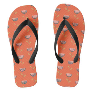 Tongs Style folklorique scandinave Fleur simple en orang