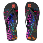 Tongs Style graffiti Cochon répétitif Année 2019 Hommes  (Semelle)