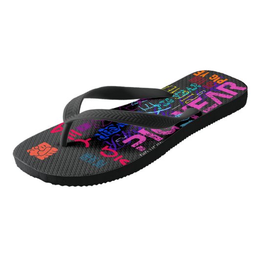 Tongs Style graffiti Cochon répétitif Année 2019 Hommes  (Incliné)