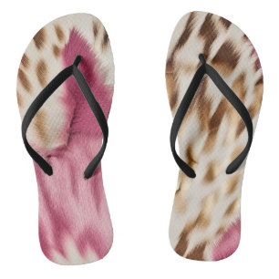 Tongs Stylish Girly Rose White Gold Zebra