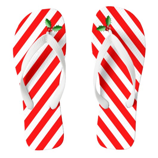 Tongs Sucre de canne Stripe & Holly Sprig Flip Flops (Semelle)