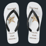 Tongs Suivez vos rêves aquarelle Seatim Starfish<br><div class="desc">Suivez vos rêves aquarelle Seatime Starfish Romantic Cute. Vous pouvez trouver des correspondants pour ce design dans ma collection. Éléments correspondants disponibles.</div>