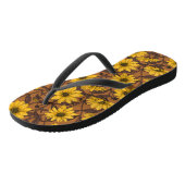 Tongs Sunroot, tournesol sauvage en jaune et marron (Incliné)