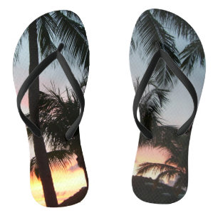 Tongs Sunset Palms Tropical Paysage Photographie