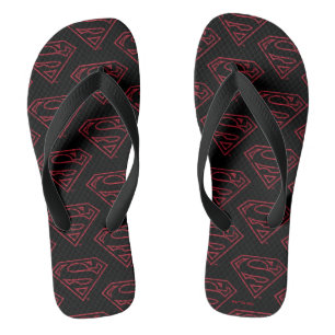 Tongs Superman S-Shield   Logo en ligne rouge