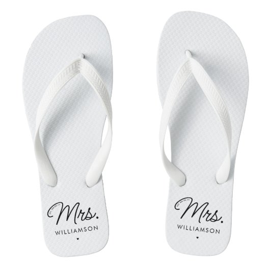 Tongs Sur Mesure, Mme Est. Script élégant moderne nouvel (Semelle)