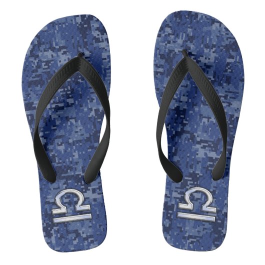 Tongs Symbole de Libra Zodiac sur le camouflage numériqu (Semelle)